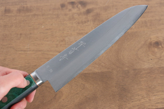 Sakai Kikumori Blue Steel No.1 Gyuto 175mm Green Pakka wood Handle - Seisuke Knife