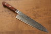 Seisuke Mokusei ZA-18 Mirrored Finish Damascus Gyuto 210mm Brown Pakka wood Handle - Seisuke Knife