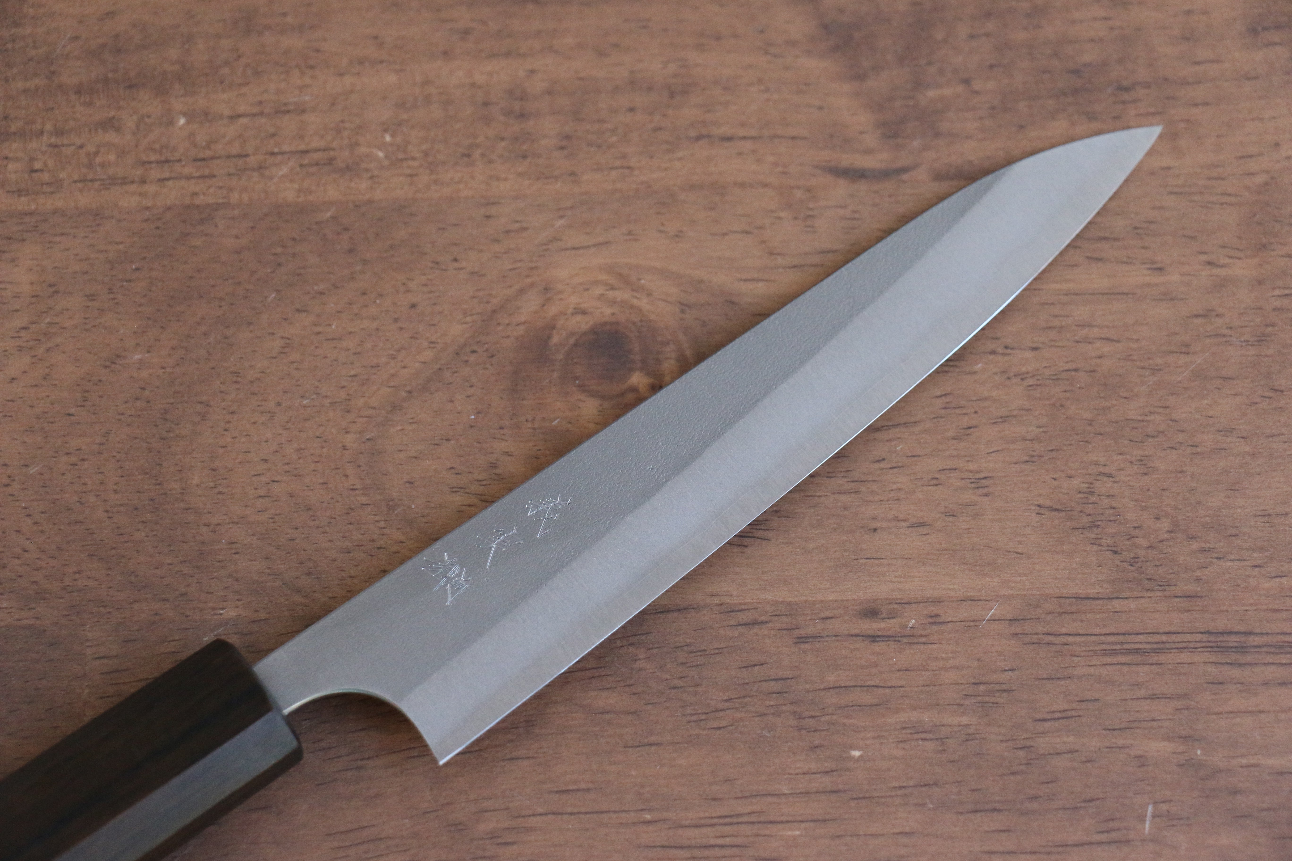 Yoshimi Kato Blue Super Nashiji Petty-Utility 150mm Enju Lacquered(Black��� Handle - Seisuke Knife