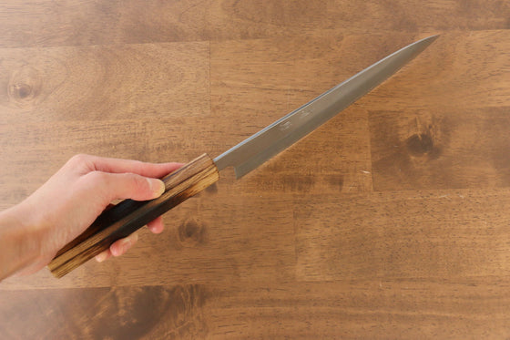 Seisuke White Steel No.2 Gyuto 210mm with Burnt Oak (Mehakkaku) Handle - Seisuke Knife