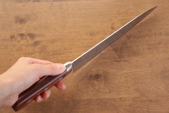 Seisuke Mokusei ZA-18 Mirrored Finish Damascus Gyuto 210mm Brown Pakka wood Handle - Seisuke Knife