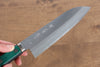 Sakai Kikumori Blue Steel No.1 Santoku 165mm Green Pakka wood Handle - Seisuke Knife