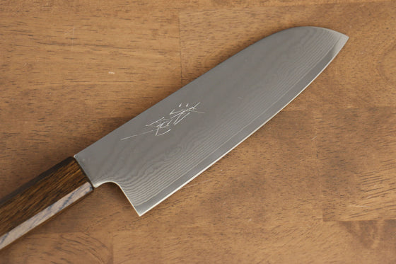 Seisuke VG10 63 Layer Damascus Santoku 170mm Oak Handle - Seisuke Knife