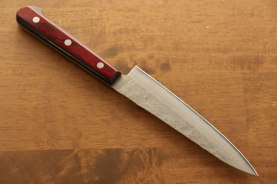 Seisuke Silver Steel No.3 Nashiji Petty-Utility 135mm with Red Pakkawood Handle - Seisuke Knife