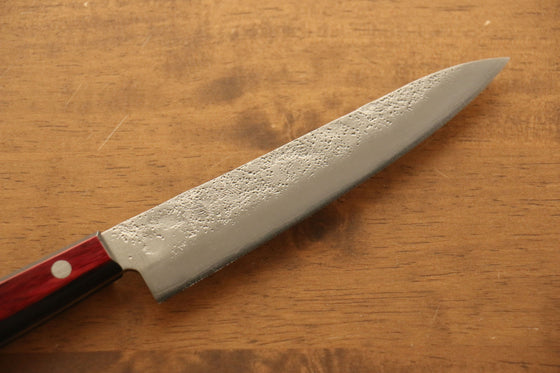 Seisuke Silver Steel No.3 Nashiji Petty-Utility 135mm with Red Pakkawood Handle - Seisuke Knife