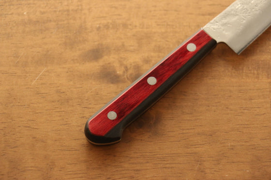 Seisuke Silver Steel No.3 Nashiji Petty-Utility 135mm with Red Pakkawood Handle - Seisuke Knife
