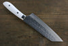 Takeshi Saji SRS13 Hammered Damascus Bunka 180mm with White Stone Handle - Seisuke Knife - Slide 2