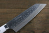 Takeshi Saji SRS13 Hammered Damascus Bunka 180mm with White Stone Handle - Seisuke Knife - Slide 3