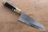 Jikko Shiko White Steel Kiritsuke Deba  180mm Ebony with Double Ring Handle - Seisuke Knife - Slide 1