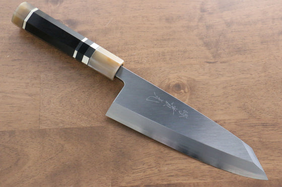 Jikko Shiko White Steel Kiritsuke Deba  180mm Ebony with Double Ring Handle - Seisuke Knife