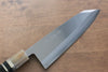 Jikko Shiko White Steel Kiritsuke Deba  180mm Ebony with Double Ring Handle - Seisuke Knife - Slide 3