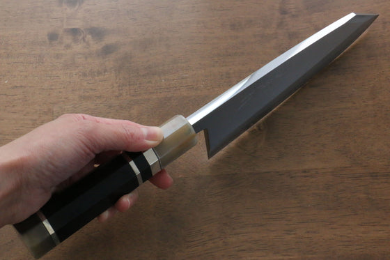 Jikko Shiko White Steel Kiritsuke Deba  180mm Ebony with Double Ring Handle - Seisuke Knife