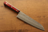 Seisuke Silver Steel No.3 Nashiji Santoku 180mm with Red Pakkawood Handle - Seisuke Knife - Slide 1