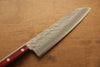 Seisuke Silver Steel No.3 Nashiji Santoku 180mm with Red Pakkawood Handle - Seisuke Knife - Slide 3