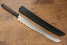  Sakai Takayuki Zangetsu Enten Silver Steel No.3 Damascus Sakimaru Yanagiba 330mm Wenge with Double Water Buffalo Ring Handle with Sheath - Seisuke Knife