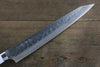 Takeshi Saji SRS13 Hammered Damascus Sujihiki 270mm White Stone Handle - Seisuke Knife - Slide 7