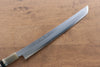 Jikko Shiko White Steel Sakimaru Yanagiba  270mm Ebony with Double Ring Handle - Seisuke Knife - Slide 3