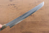 Jikko Shiko White Steel Sakimaru Yanagiba  270mm Ebony with Double Ring Handle - Seisuke Knife - Slide 5