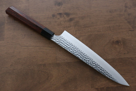 Seki Kanetsugu VG10 Hammered Gyuto 200mm with Heptagonal Pakkawood Handle - Seisuke Knife