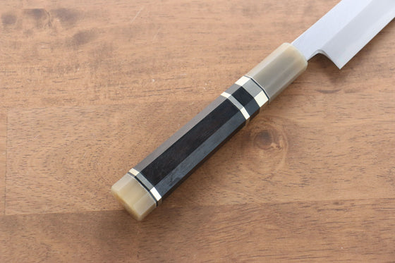 Jikko Shiko White Steel Sakimaru Yanagiba  270mm Ebony with Double Ring Handle - Seisuke Knife