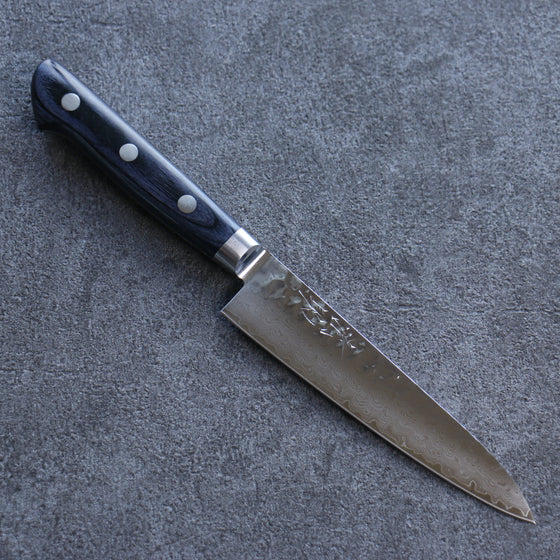 Seisuke Seiun VG10 33 Layer Damascus Petty-Utility 135mm Navy blue Pakka wood Handle with Sheath - Seisuke Knife