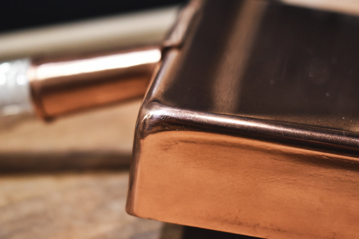 Egg Frying Pan - Copper with Wooden Lid - Seisuke Knife