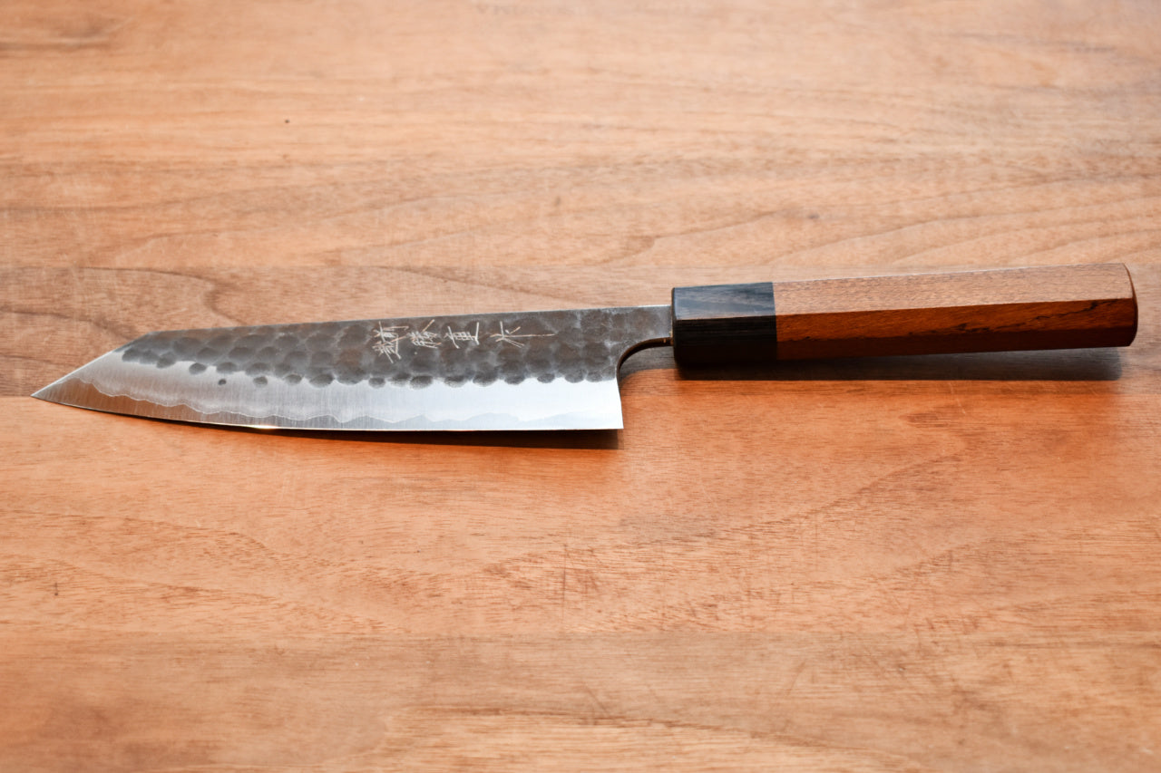 Anryu 3 Layer Cladding Blue Super Core Hammered Bunka 165mm with Octagonal Handle - Seisuke Knife