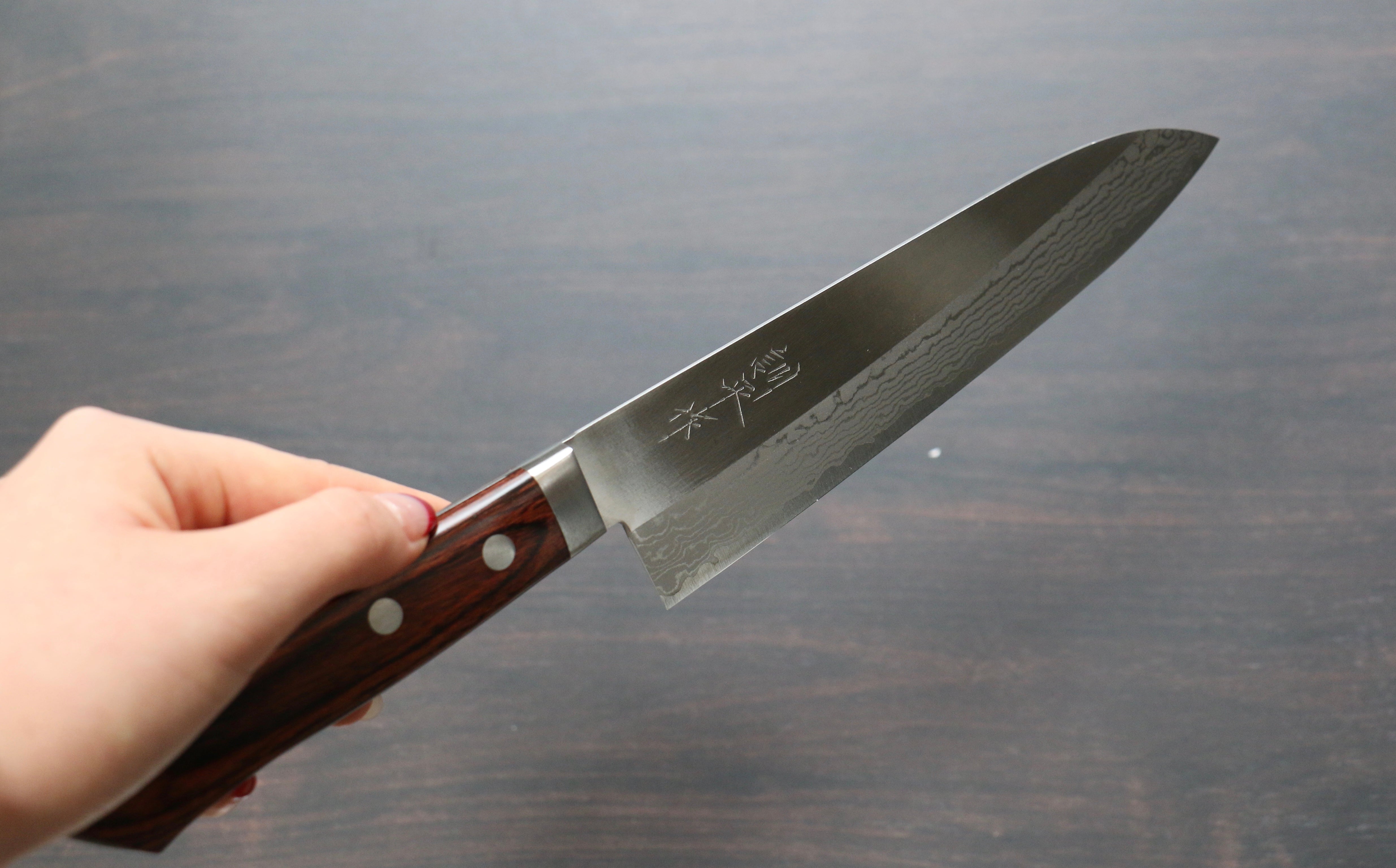 Kunihira Sairyu VG10 Migaki Finished Damascus Gyuto 180mm Mahogany Handle - Seisuke Knife