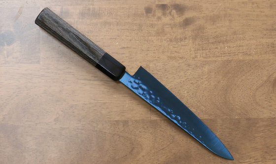 Seisuke SK-85 Ion plating Hammered Petty-Utility  150mm Gray Pakka wood Handle - Seisuke Knife