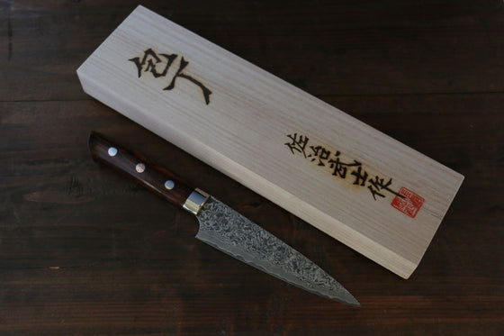 Takeshi Saji Knife SG2 Petty 135mm with Iron Wood Handle - Seisuke Knife