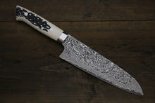  Takeshi Saji SG2 Black Finished Santoku 180mm Cow Bone Handle - Seisuke Knife