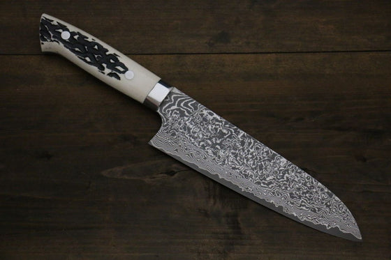 Takeshi Saji SG2 Black Finished Santoku 180mm Cow Bone Handle - Seisuke Knife