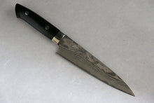  Takeshi Saji VG10 Black Finished Damascus Petty-Utility 135mm Micarta Handle with Sheath - Seisuke Knife