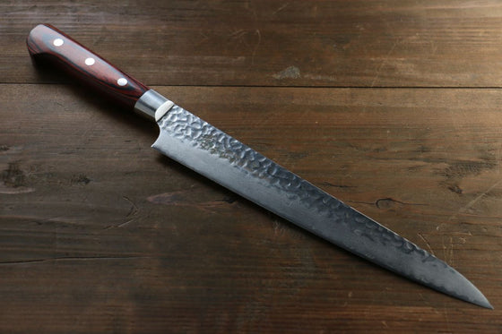 Sakai Takayuki VG10 33 Layer Damascus Sujihiki 240mm Mahogany Pakka wood Handle - Seisuke Knife