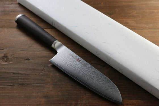 Miyako 33 Layer Damascus AUS-8a Japanese Santoku Knife 165mm - Seisuke Knife