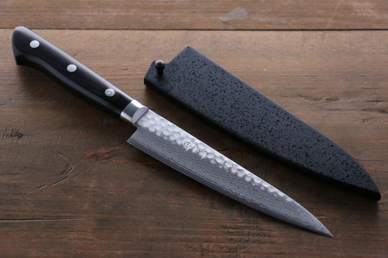 Seisuke VG10 17 Layer Damascus Petty-Utility 135mm Pakka wood Handle with Sheath - Seisuke Knife