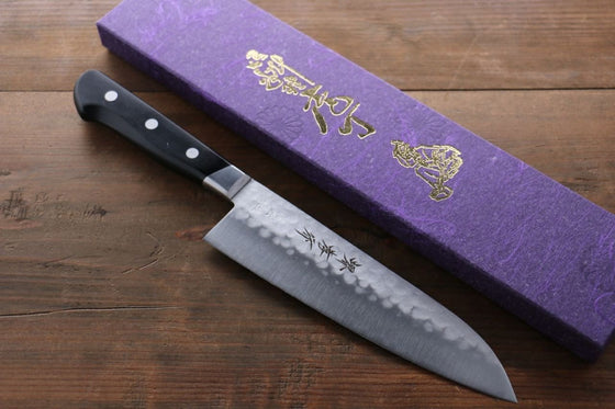 Sakai Takayuki Blue Steel Hammered 3 Layer Santoku 180mm - Seisuke Knife