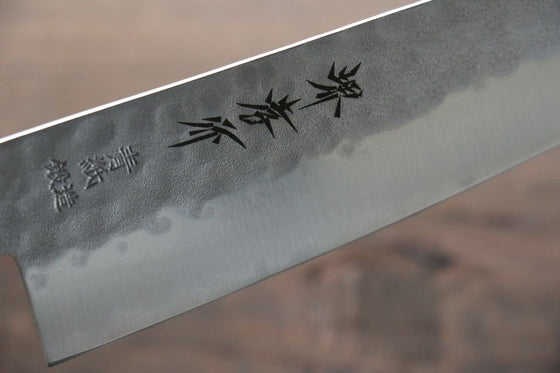 Sakai Takayuki 3 Layer Hammered Blue Steel Core Santoku Japanese Chef Knife 165mm - Seisuke Knife