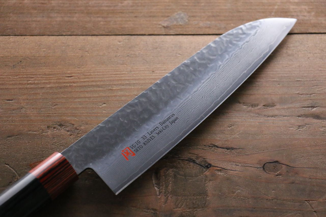 Iseya VG10 Damascus Santoku 180mm - Seisuke Knife