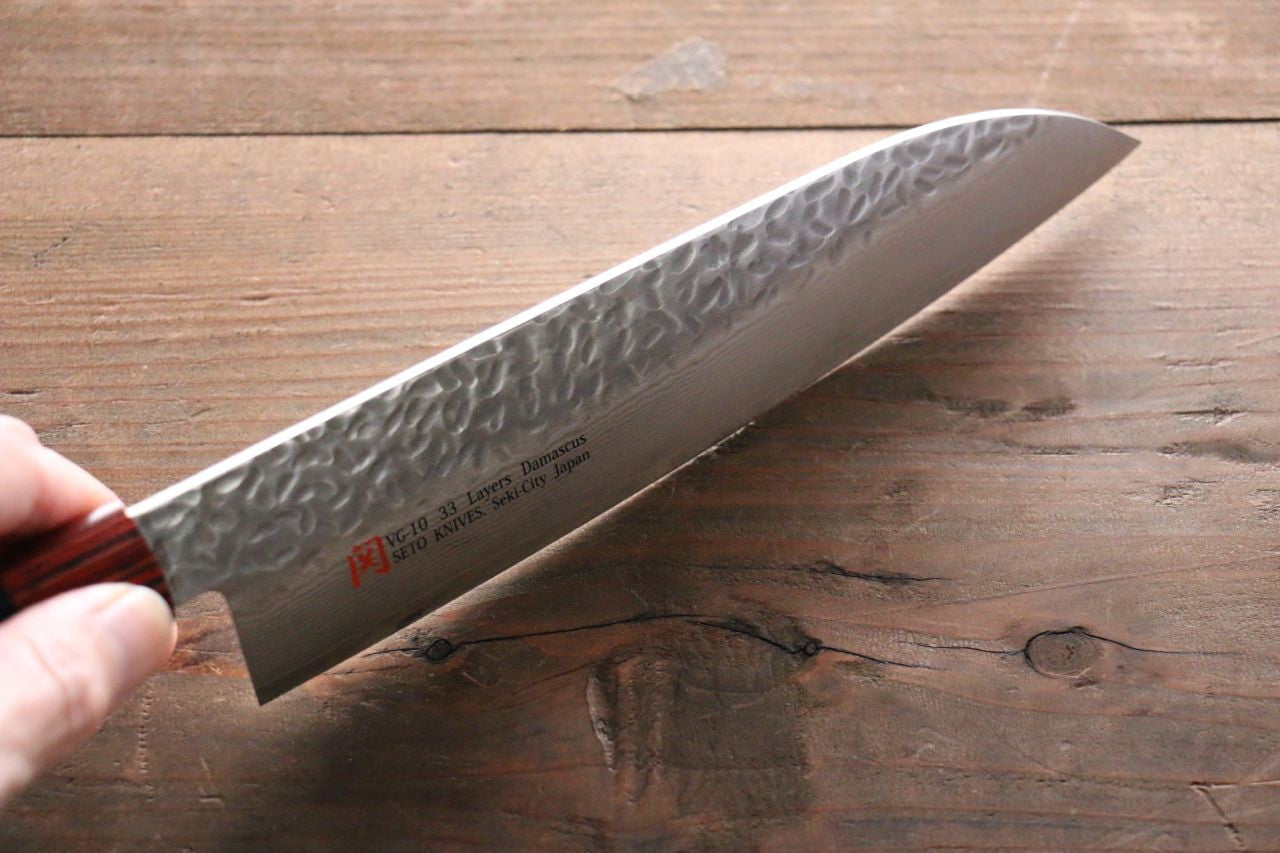 Iseya VG10 Damascus Santoku 180mm - Seisuke Knife