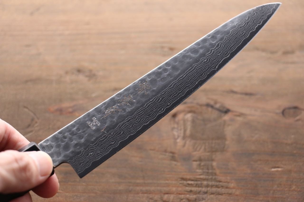 Sakai Takayuki AUS10 45 Layer Damascus Japanese Chef's Petty Knife 150mm with Shitan Handle - Seisuke Knife