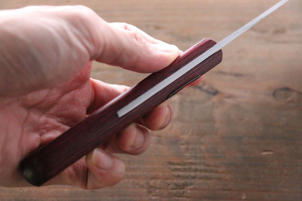 Shigeki Tanaka VG10 17 Layer Damascus Nakiri  160mm Red Pakka wood Handle - Seisuke Knife