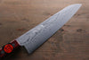 Shigeki Tanaka VG10 17 Layer Damascus Gyuto  210mm Red Pakka wood Handle - Seisuke Knife