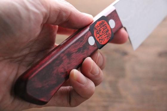 Shigeki Tanaka VG10 17 Layer Damascus Gyuto  210mm Red Pakka wood Handle - Seisuke Knife