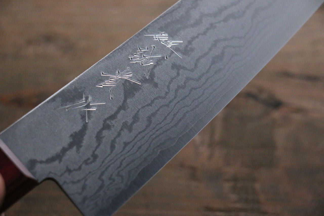 Shigeki Tanaka VG10 17 Layer Damascus Gyuto  210mm Red Pakka wood Handle - Seisuke Knife
