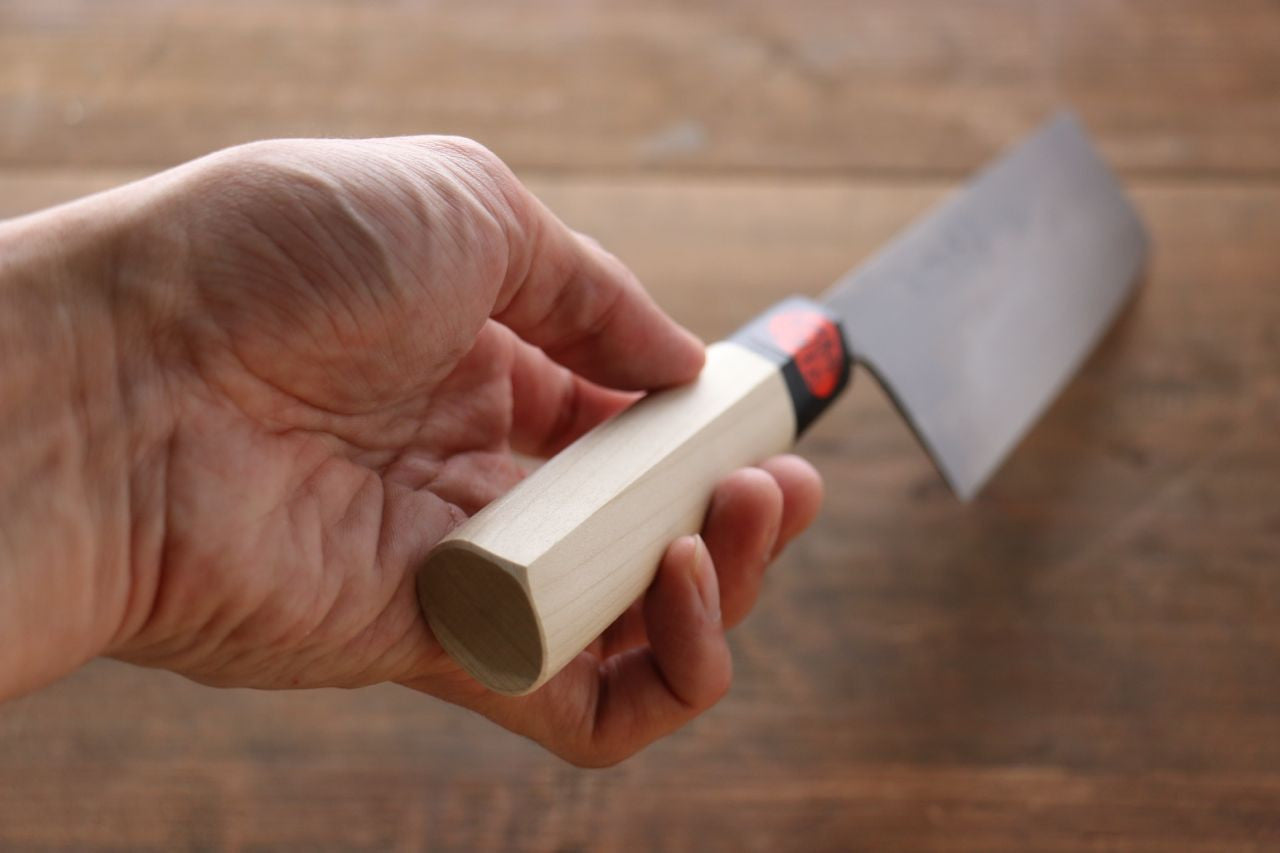 Shigeki Tanaka Blue Steel No.2 17 Layer Damascus Japanese Nakiri Knife 165mm with Magnolia Handle - Seisuke Knife