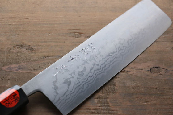 Shigeki Tanaka Blue Steel No.2 17 Layer Damascus Japanese Nakiri Knife 165mm with Magnolia Handle - Seisuke Knife