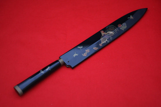 Takeshi Saji VG10 Japanese Yanagiba Chef Knife with Maki-e Art Rooster 270mm - Seisuke Knife