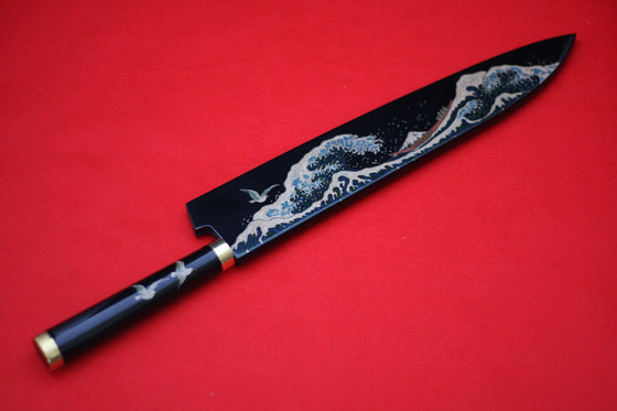 Takeshi Saji Maki-e Art SG2 Diamond Finish Gyuto 300mm Lacquered Handle - Seisuke Knife