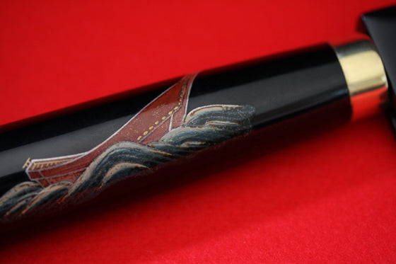 Takeshi Saji Knife VG10 Yanagiba 240mm with Makie Art - Mt.Fuji & Ships - Seisuke Knife